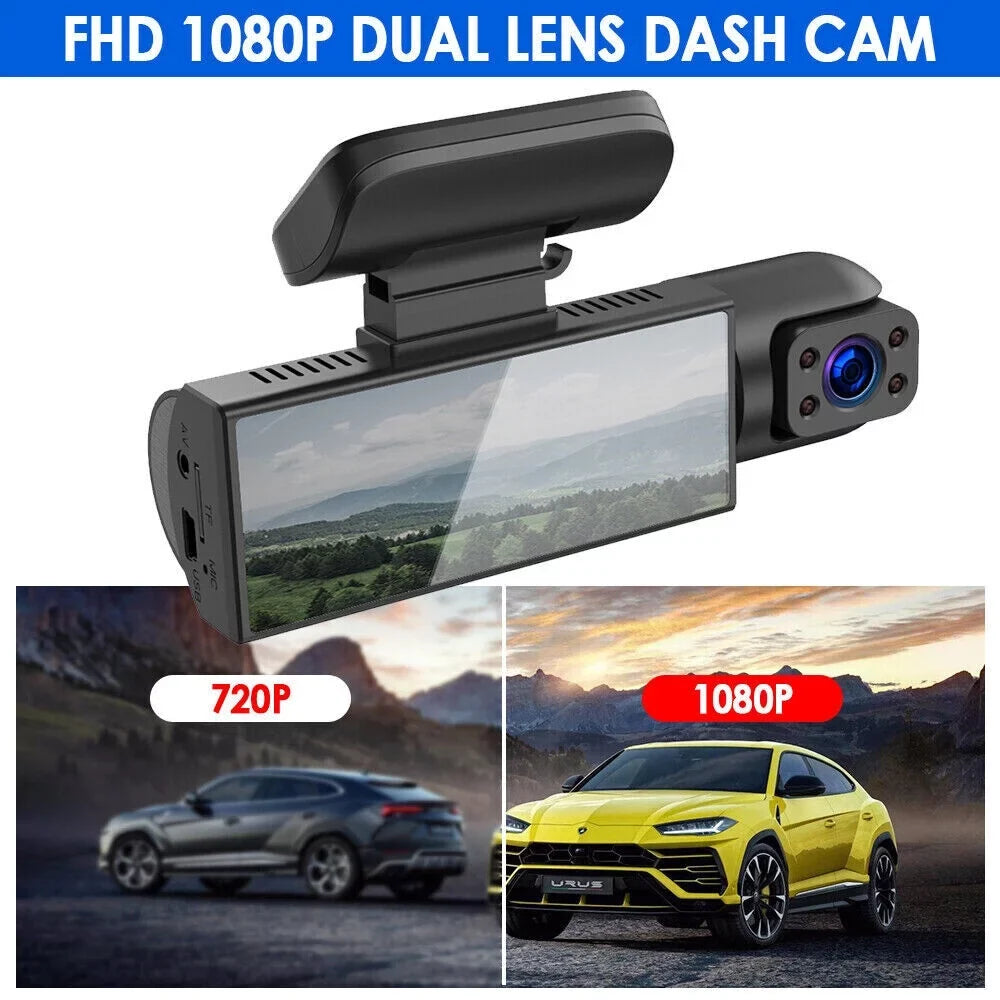 JLLOM Car DVR Dash Cam with Dual Lens Front and Inside Camera - 1080P - Exclusive Design