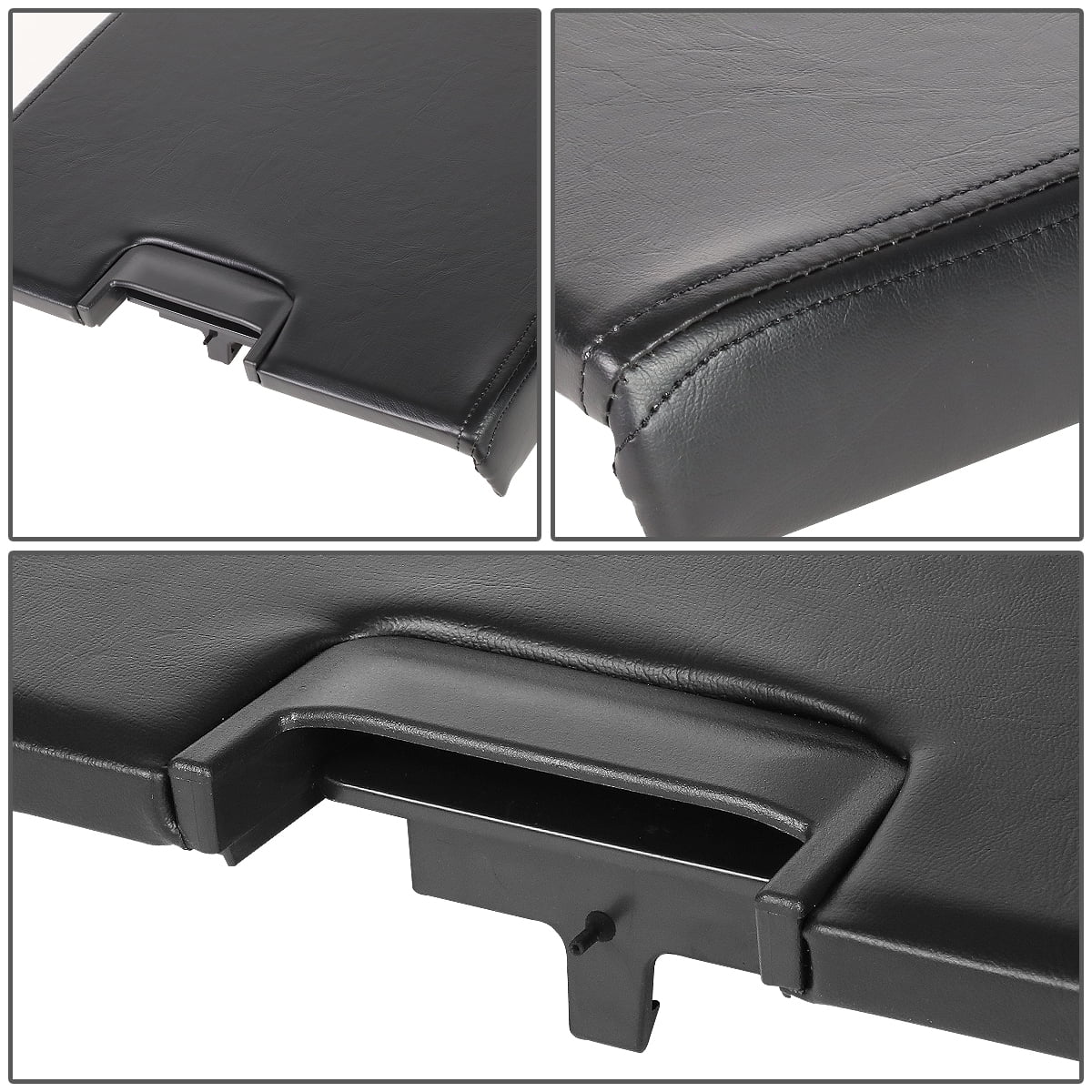 DNA Motoring GECS-003-BK For 2007 to 2014 Chevy Silverado Tahoe GMC Sierra 1500 2500 3500 Yukon XL Cadillac Escalade Center Console Arm Rest Top Lid Kit Black