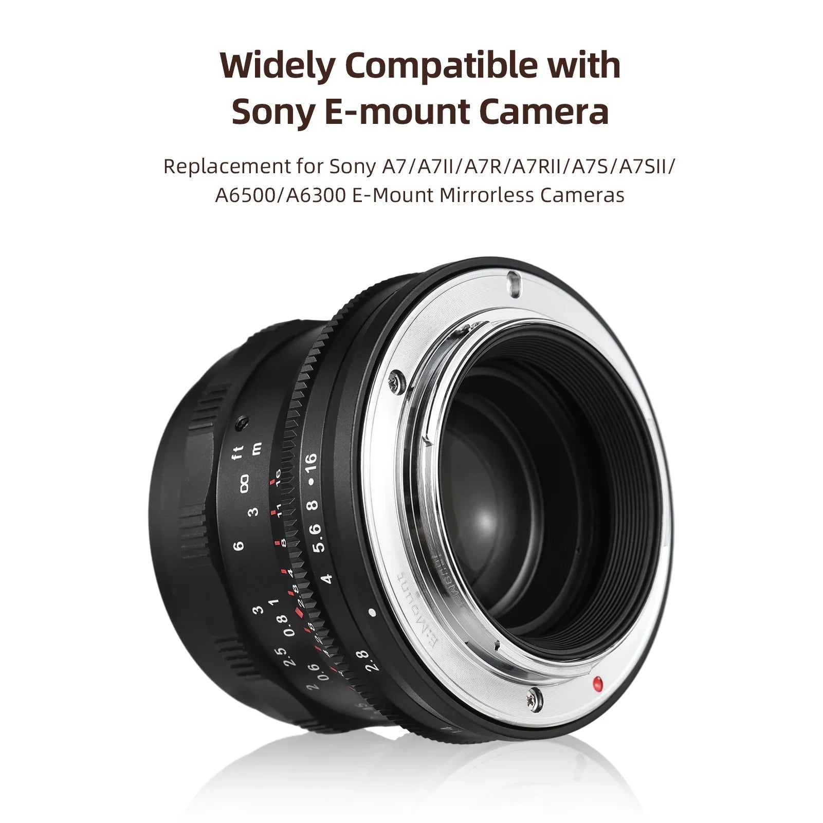 Dcenta Full Frame Camera Lens with Large Aperture Manual Focus for Sony A7/A7II/A7R/A7RII/A7S/A7SII/A6500/A6300 - Exclusive Design