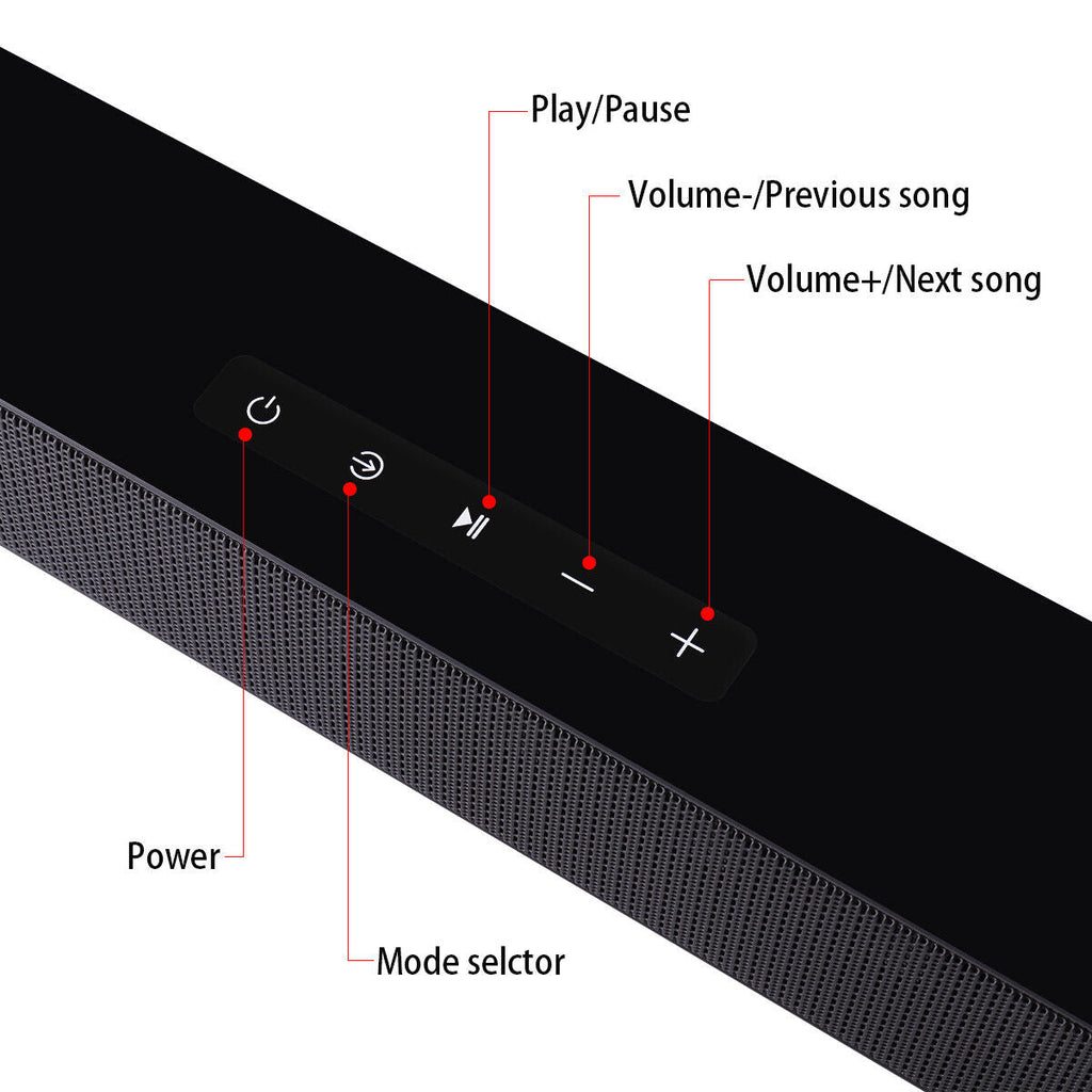 CJC Sound Bars for TV PC Gaming Monitor Sound Bar with Bluetooth 5.0/HDMI ARC/AUX/USB Bass Adjustable Wall Mountable - Exclusive Design