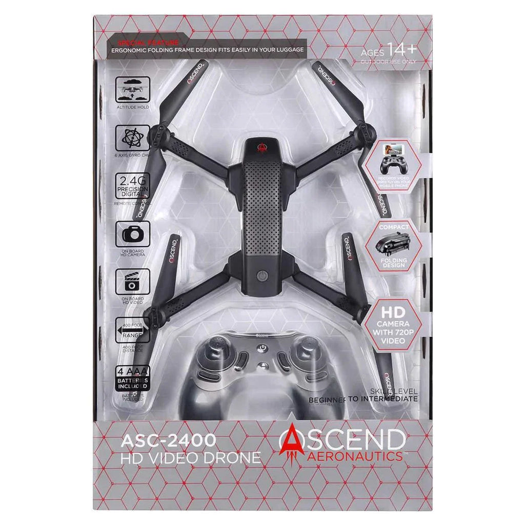 Ascend Aeronautics ASC-2400 720P HD Video Drone - Exclusive Design