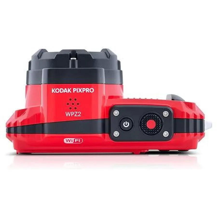 PIXPRO WPZ2 16MP Full HD Waterproof Rugged Digital Camera, Red, Bundle with 32GB Memory Card and Camera Bag