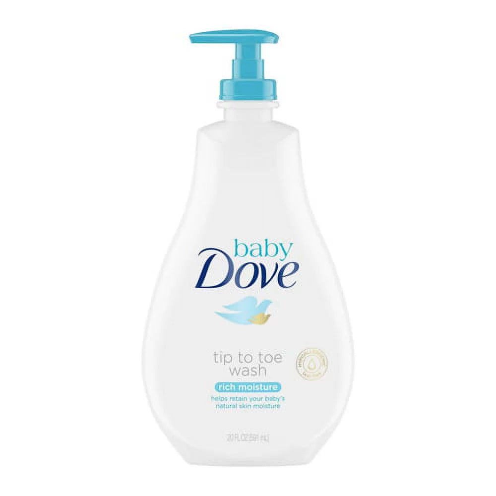 Baby Dove Rich Moisture Tip to Toe Wash, 20 Oz, 2 Pack - Exclusive Design