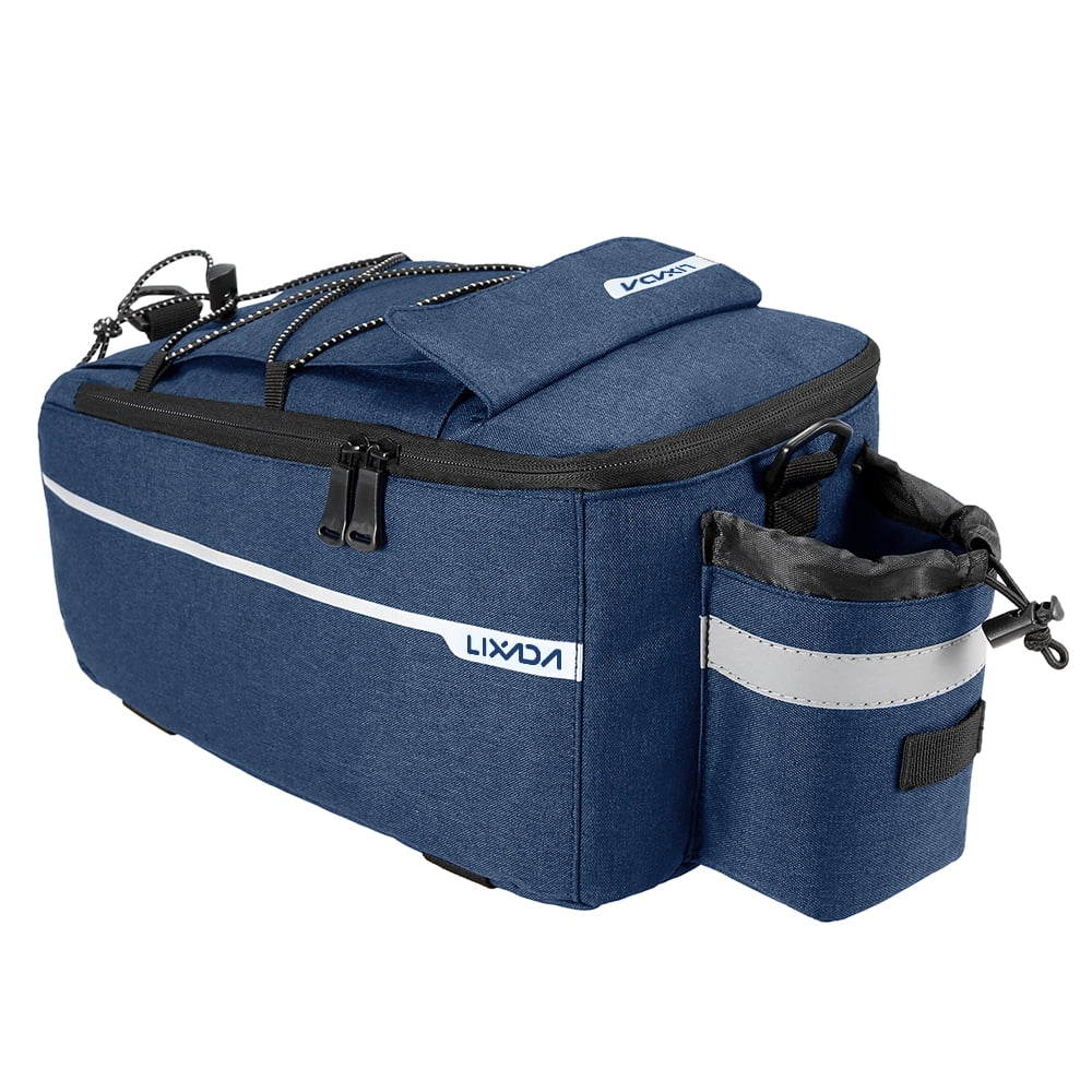 Stylish Lixada Insulated Trunk Cooler Bag Cycling Rear Rack Storage Luggage Bag Reflective MTB Bike Pannier Bag Shoulder Bag