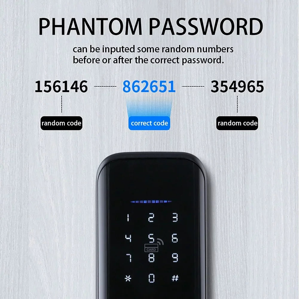 Htovila Smart Lock Fingerprint Lock Door Lock Keypad Door Lock with Handle Fingerprint Electronic Deadbolt Door Lock Smart Door Lock Compatible with APP