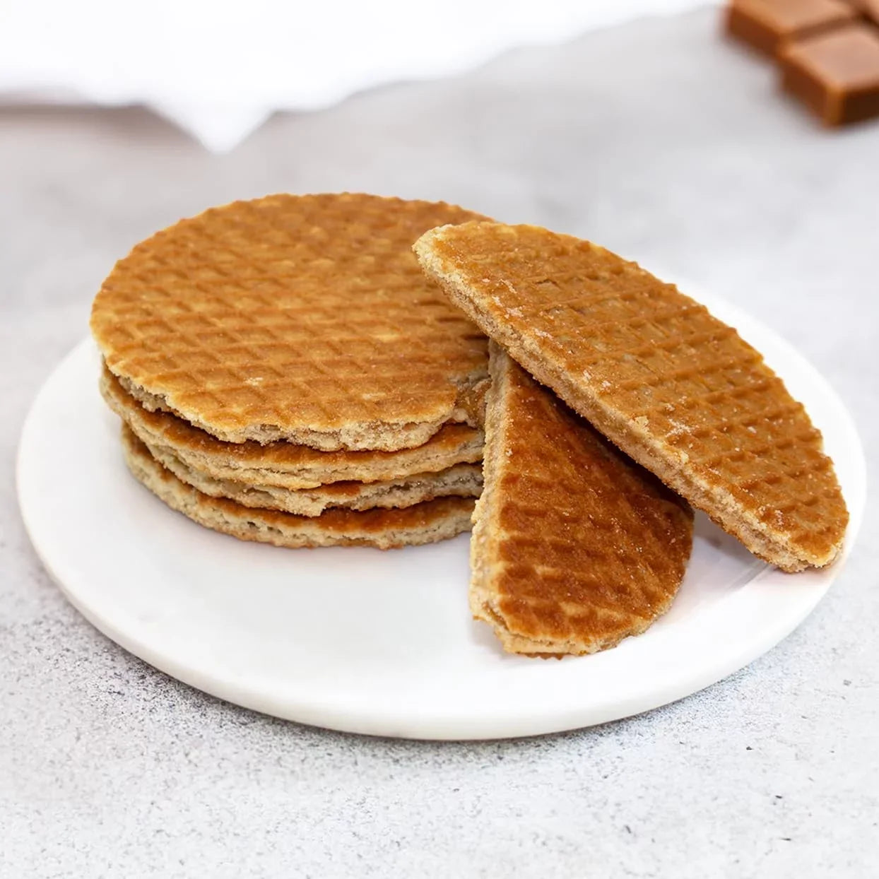 Stroopwafel Caramel Cookies By Coffeecakes - Dutch Toasted Stroop Waffles With Caramel Syrup - Butter Waffle Cookies - Individually Wrapped (40 Pack)