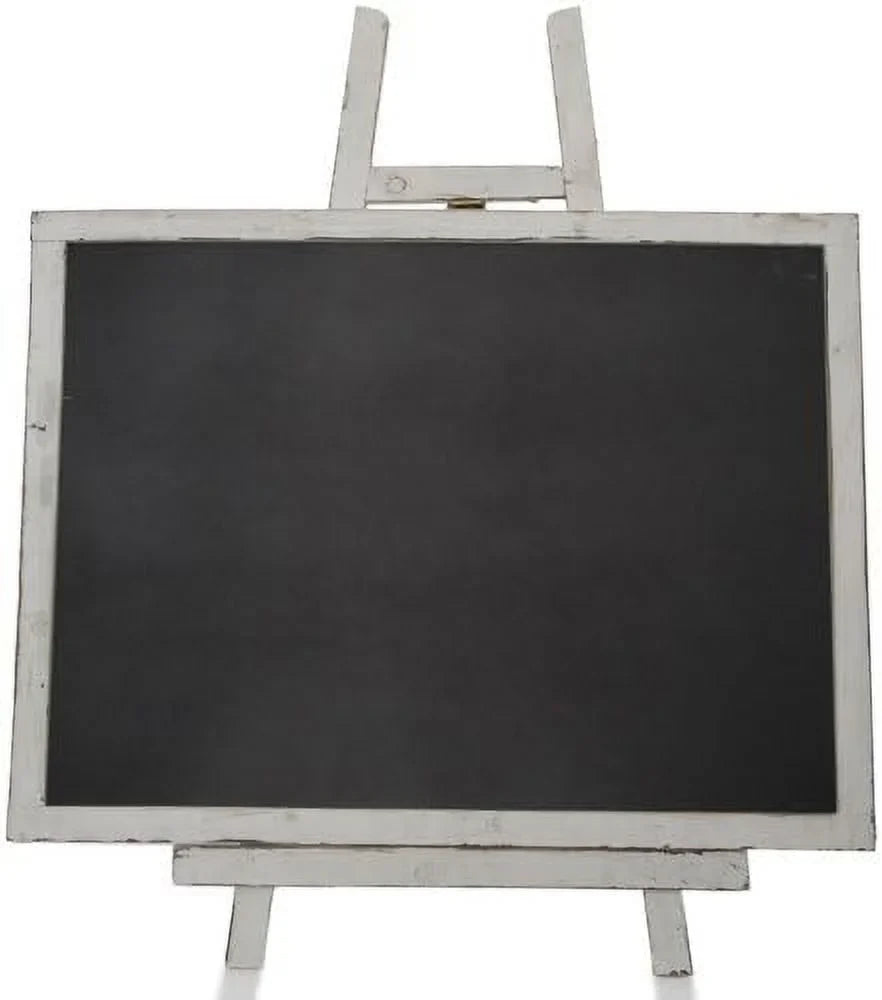 Stylish Wooden Chalkboard With Easel, Worn White