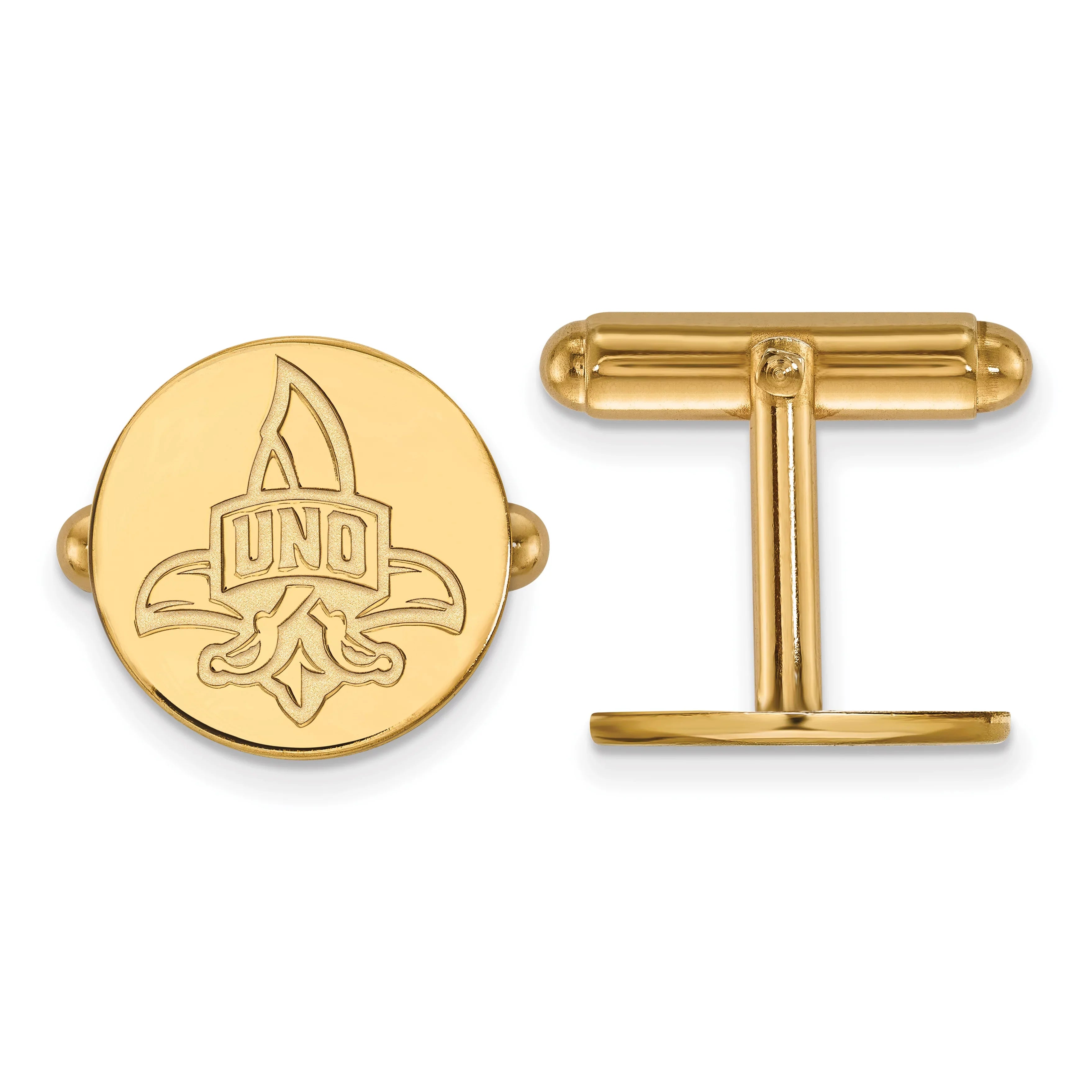 14k Yellow Gold Official Licensed Collegiate University of New Orleans (UNO) Cuff Link