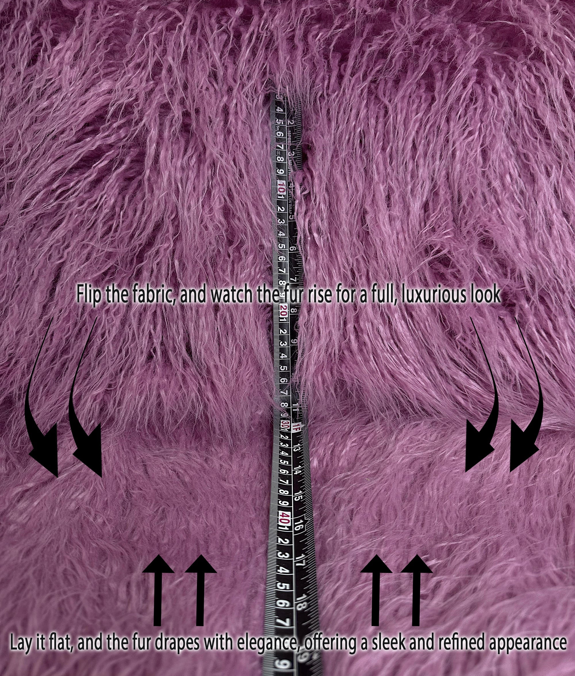 Stylish Faux Fake CURLY Yak FUR 3.5" LONG Pile Japanese Fire Retardant Yarn 2.3oz Per Yard / Craft, Sewing Cosplay 58" Wide Sold by Continuous Yard (Dusty Rose)