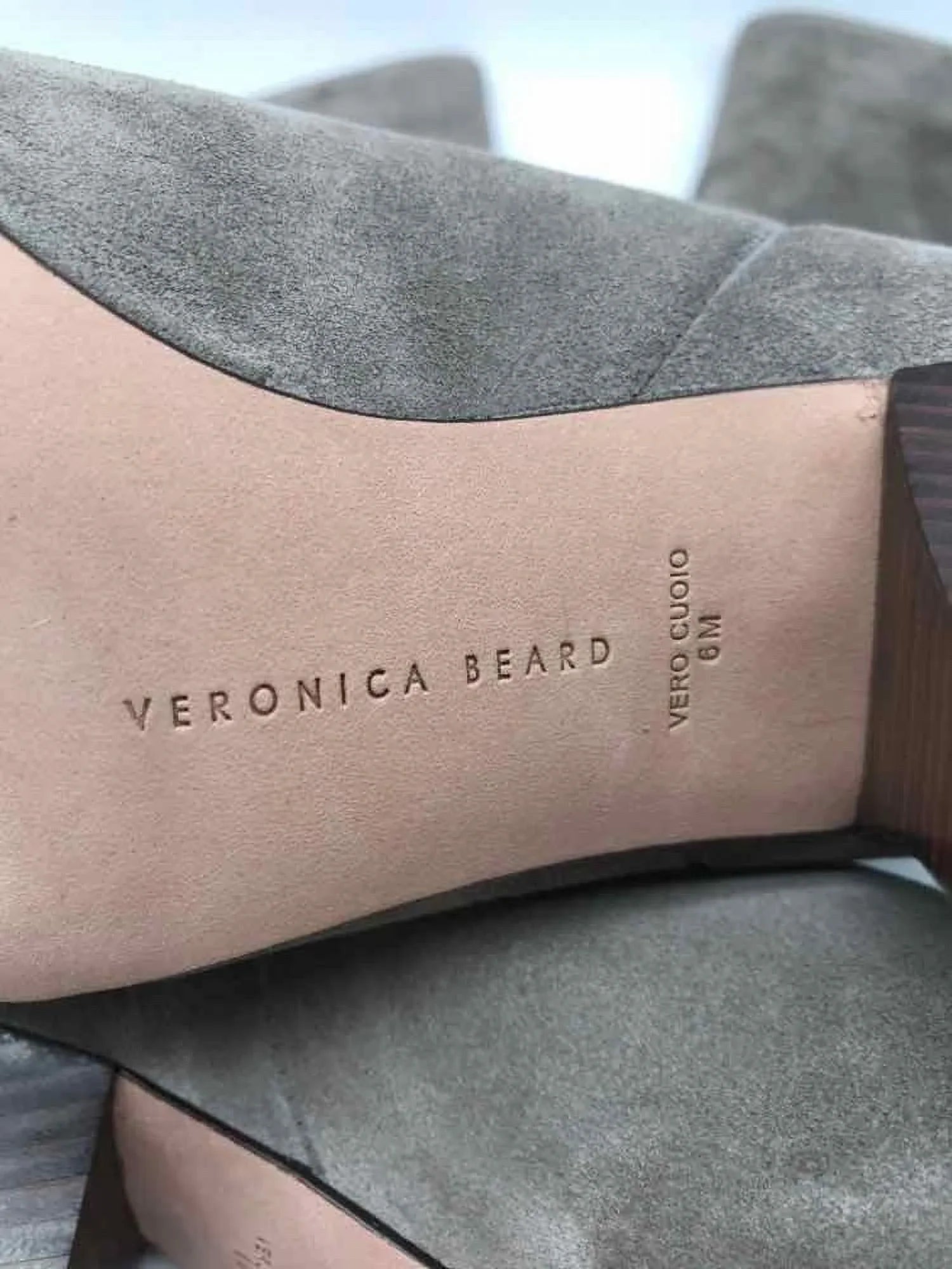 Stylish Pre-Owned Veronica Beard Grey Size 6 Tall Boots