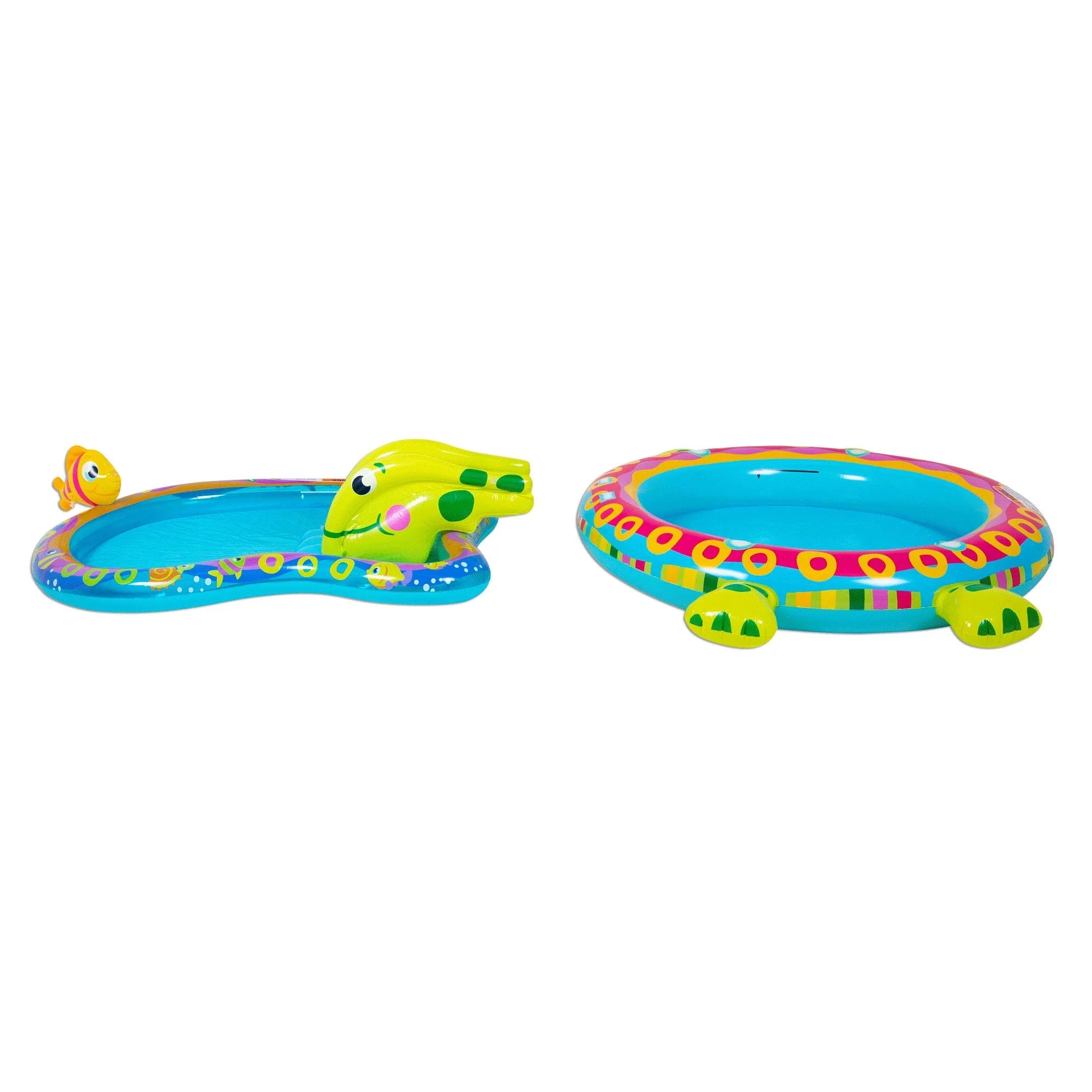 Stylish Banzai Shade 'N Slide Turtle Inflatable Kiddie Splash Pool with Sprinkler