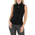 Moschino Ladies Black Ruffle-Trim Silk Sleeveless Shirt, Brand Size 38 (US Size 4)