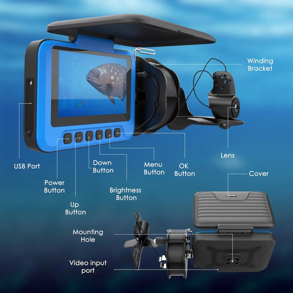 Rexing FC1 Underwater Fishing Camera w/ Winding Spool - Exclusive Design