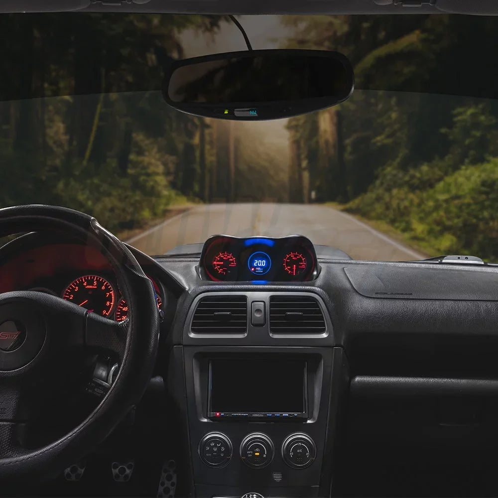 GlowShift 2002-2007 Subaru Impreza WRX Fiberglass Triple Dashboard Gauge Package with Tinted 7 Color GS2 Gauge Set