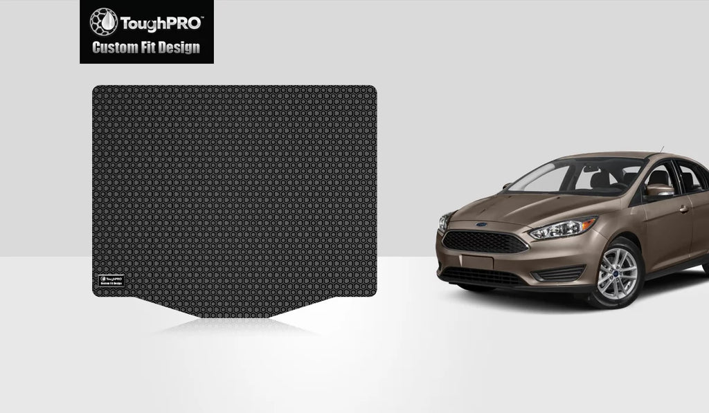 Stylish ToughPRO - Trunk Mat Compatible with FORD Focus - All Weather Heavy Duty (Made in USA) - Black Rubber - 2015