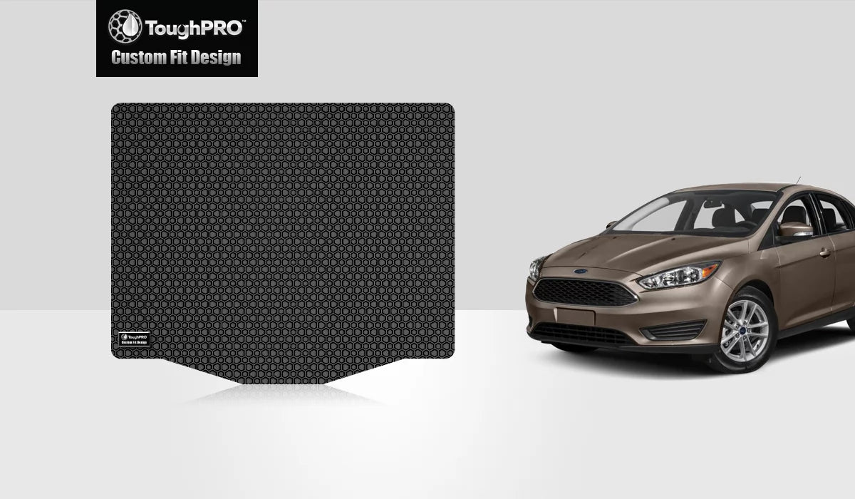 Stylish ToughPRO - Trunk Mat Compatible with FORD Focus - All Weather Heavy Duty (Made in USA) - Black Rubber - 2015