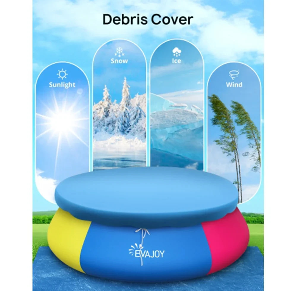 Stylish 15ft *35in Inflatable Swimming Pool Include Filter Pump, Ground Cloth and Cover