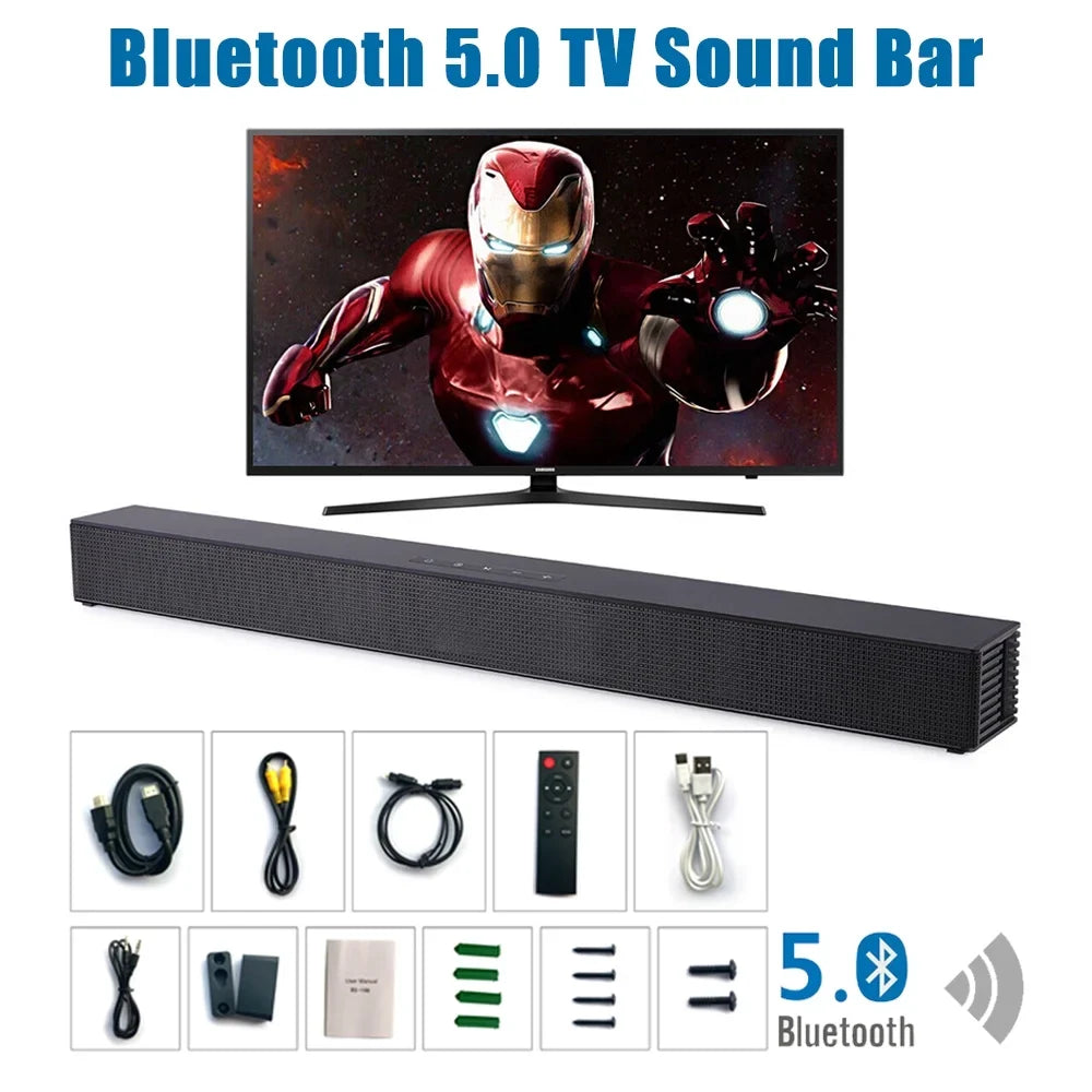 CJC Sound Bars for TV PC Gaming Monitor Sound Bar with Bluetooth 5.0/HDMI ARC/AUX/USB Bass Adjustable Wall Mountable - Exclusive Design
