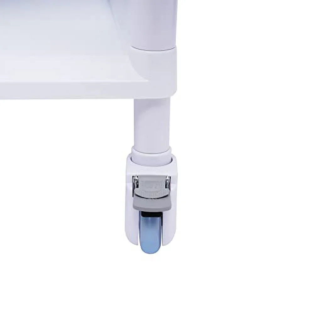 Stylish Medical Trolley Cart with 360Â°Rotate Wheels 2 Tier 275 Lbs Spacious Spa Beauty Salon Rolling Trolley with Dirt Buckets Drawers Heavy Duty Medical Utility Cart for Hospital Dental Clinic Beauty Salon