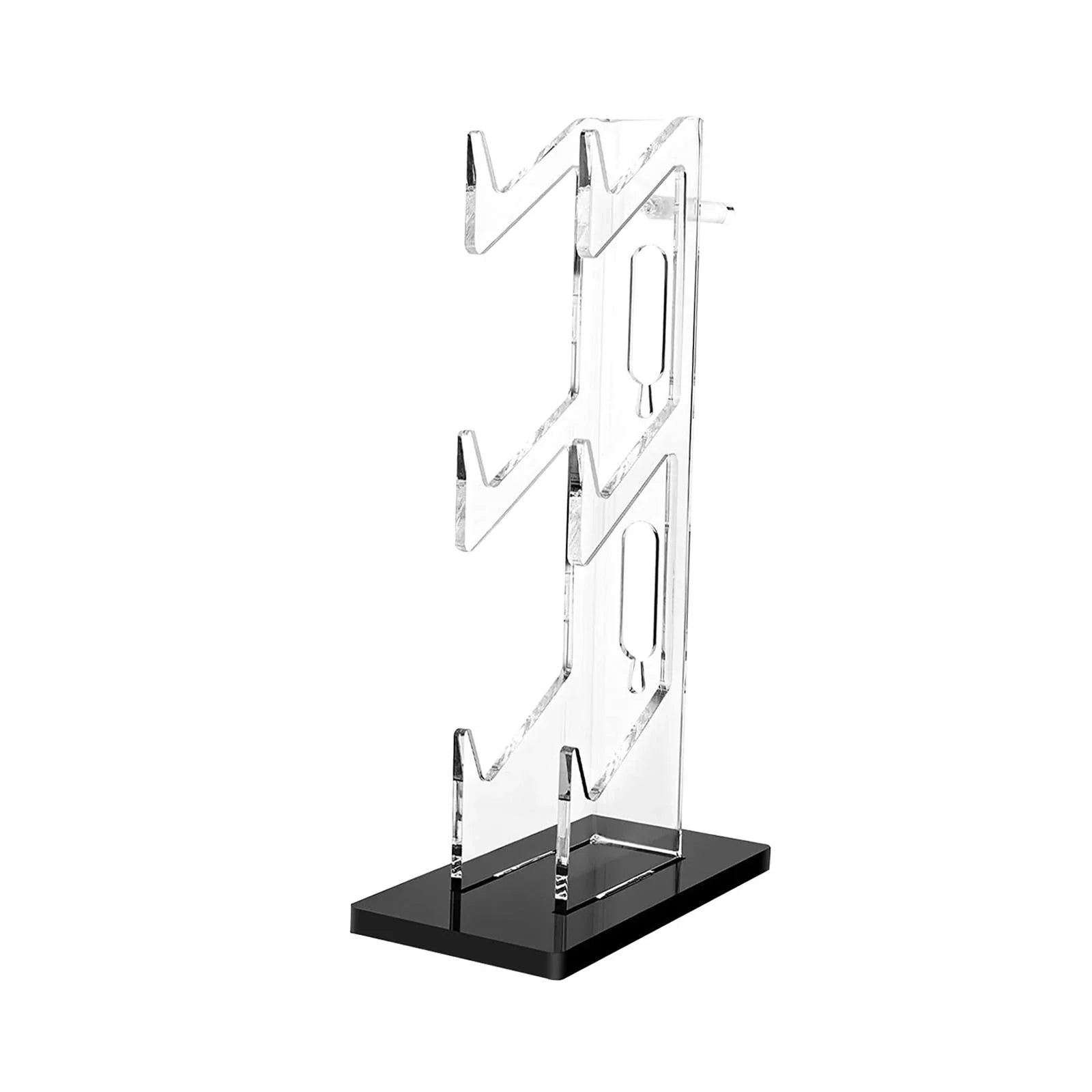 3 Tier Controller Bracket Gadget Non Slip Mat Durable Transparent Decoration Acrylic Headset Hanger for Game Desk Controller Accessories PS5 Black - Exclusive Design