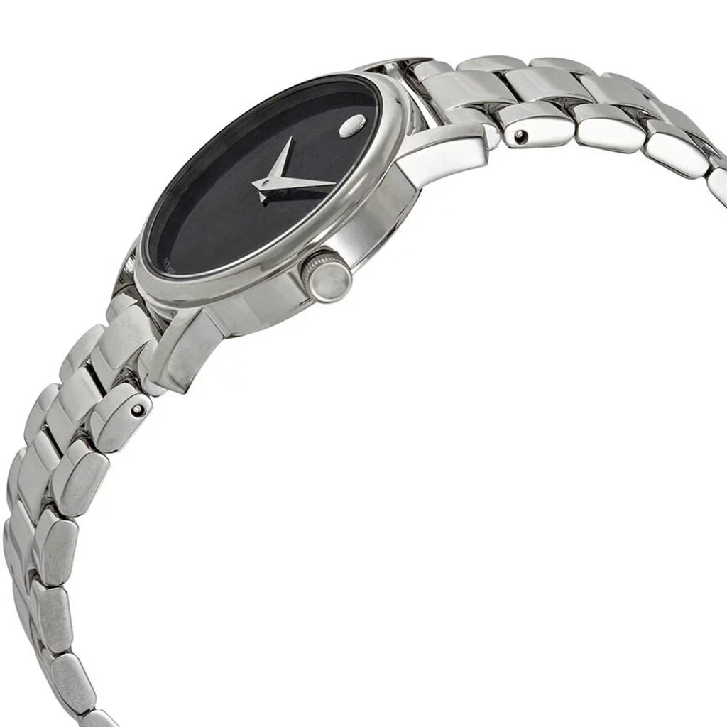 Stylish Movado Classic Museum Quartz Black Dial Ladies Watch 2100017