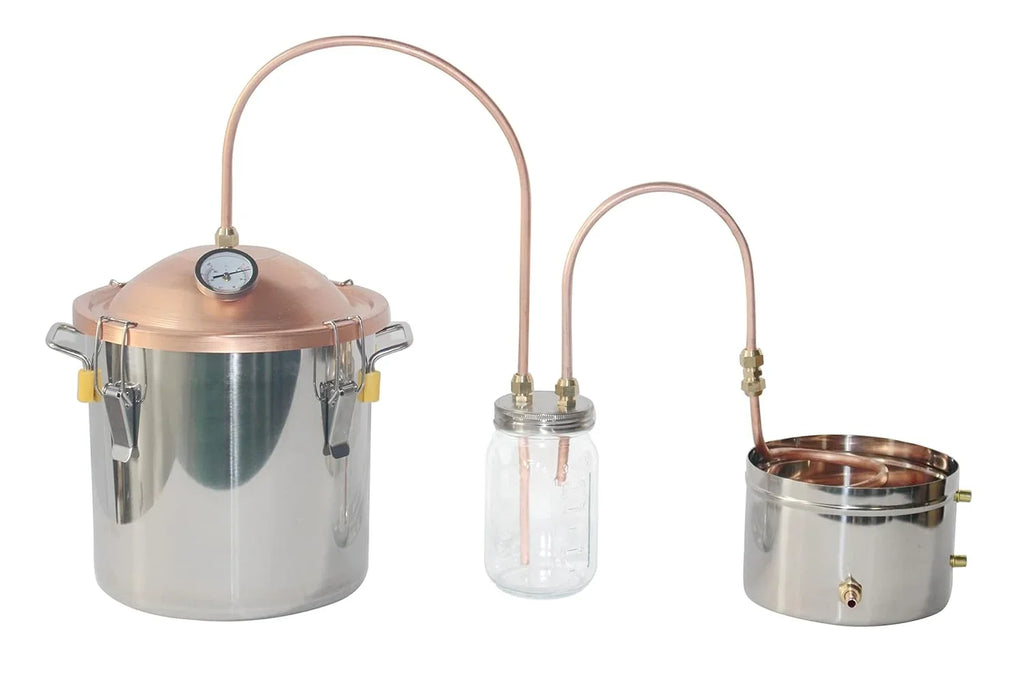 Stylish YINCHEN Water Distiller Copper Lid Pot Still with Thumper Keg Thump (Copper 5 Gallon)