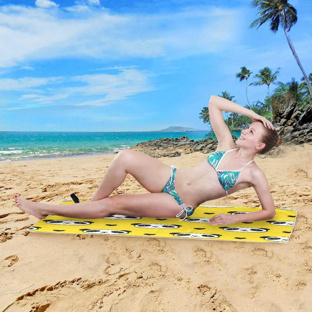 Bestwell Panda Beach Towel Oversized Towel Blanket, Thin Lampweight Microfiber Sand Free Quick Dry Towel, 30âX60â Multipurpose Pool Bath Yoga Swim Shower Towel