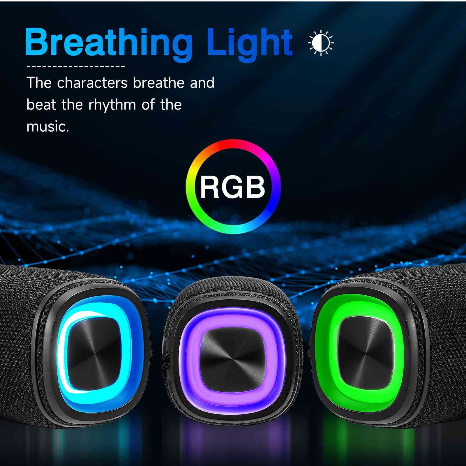 UrbanX X808 Bluetooth Speaker, IPX5 Waterproof Speakers 360Â° HD Surround Sound with Punchy Bass, True Wireless Pairing, BT5.3, Portable Speaker for LG W41+ - Black