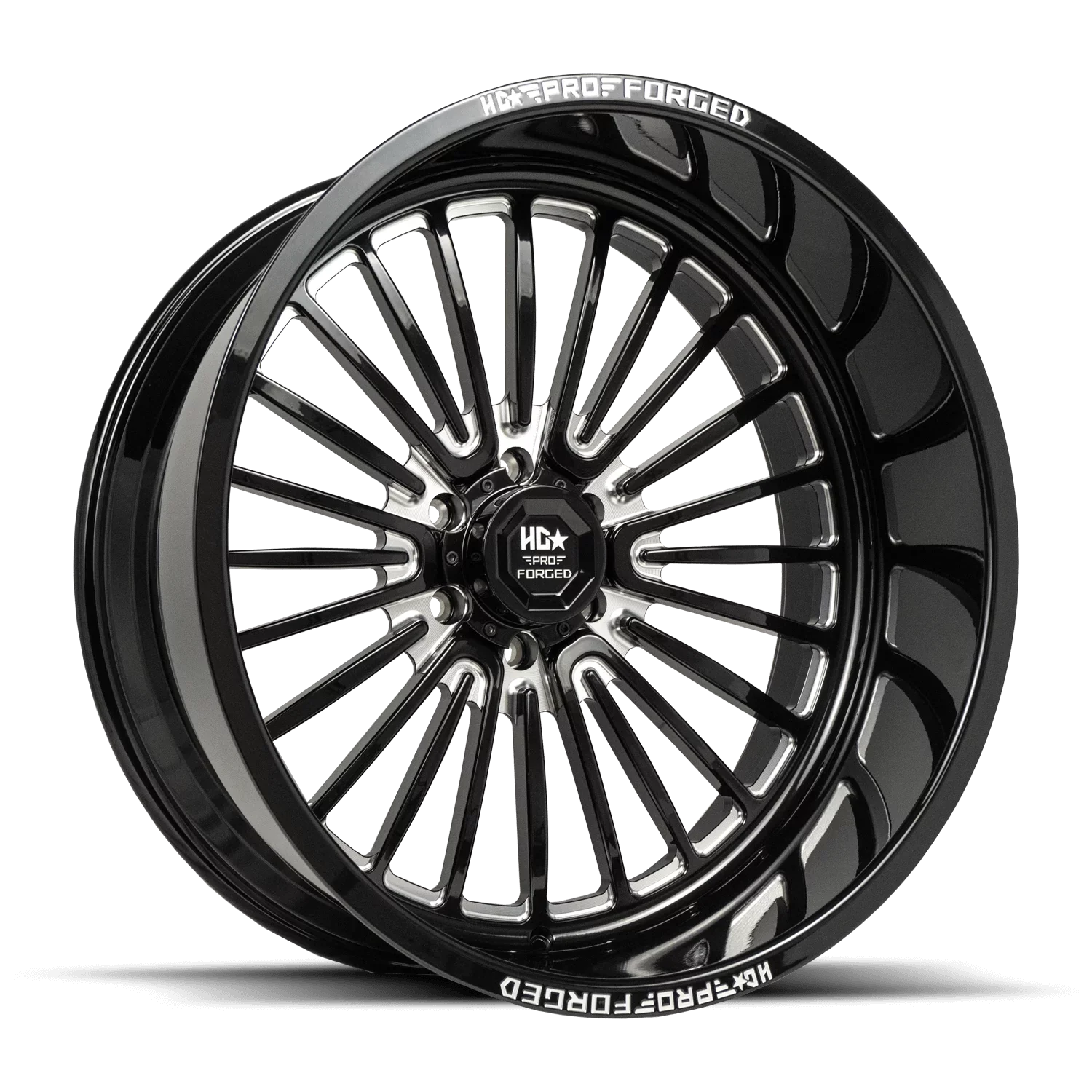 LUXXX HD FORGED LHD PRO 6 WARHOG 24X14 6X139.7 -76ET 125CB GLOSS BLACK MILLED WHEEL - Exclusive Design