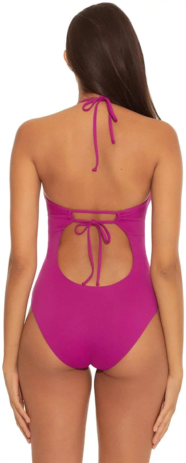 Becca by Rebecca Virtue BERRY Color Convertible One-Piece Swimsuit, US Small - Exclusive Design