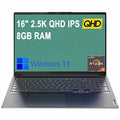 Ideapad 5 Pro Laptop, 16 inch 2.5K QHD IPS Display, AMD Ryzen 5 5600H, 8GB RAM, 512GB SSD, Wi-Fi, Bluetooth, Windows 11, Bundle with JAWFOAL