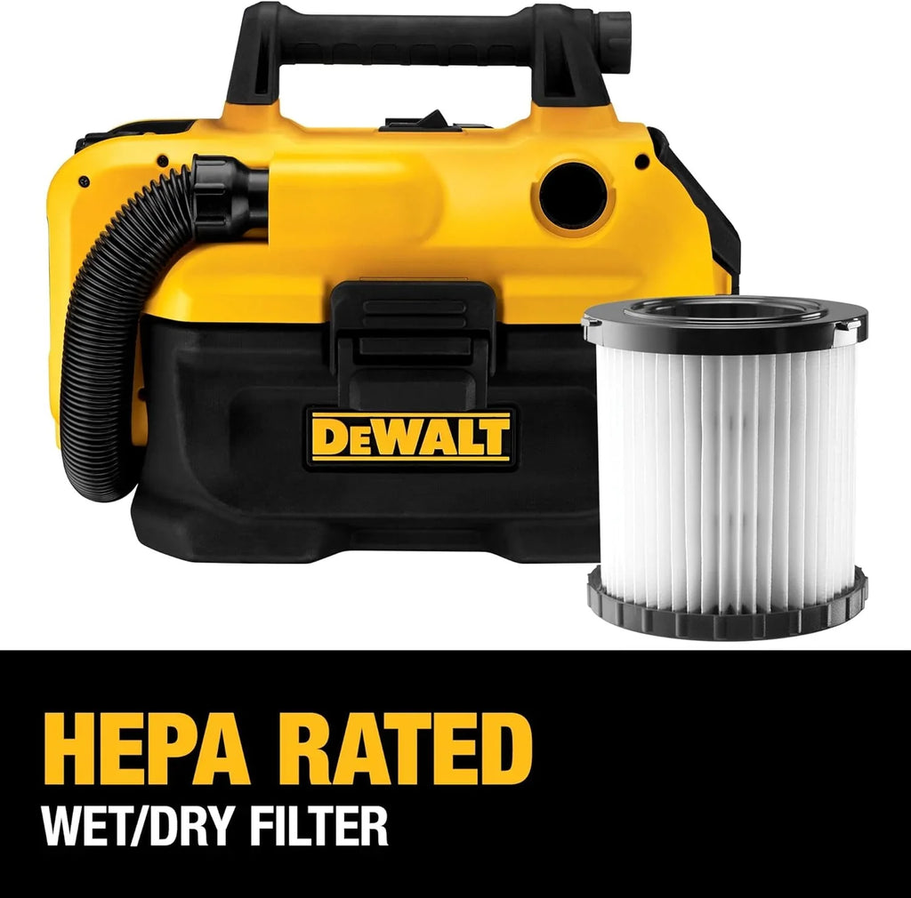 Stylish 20V MAX Cordless Wet-Dry Vacuum, Tool Only (DCV580H),Black, Yellow, 17.10 Inch x 12.80 Inch x 12.30 Inch