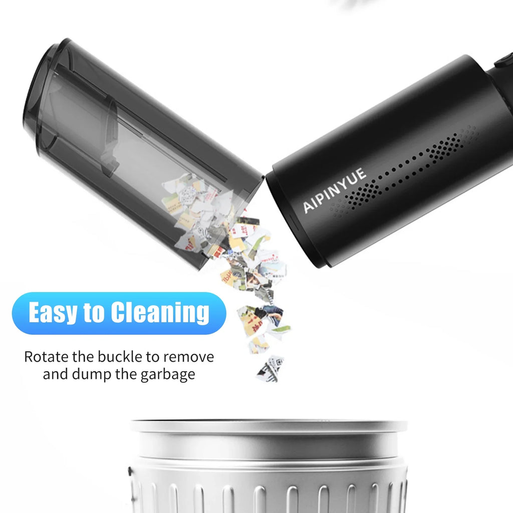 Stylish moobody Vacuum Cleaner, 120W Handheld Cleaner, 6000Pa Powerful Suction, USB Powered with HEPA Filter for Cleaning Hair Dust Gravel in Home Office