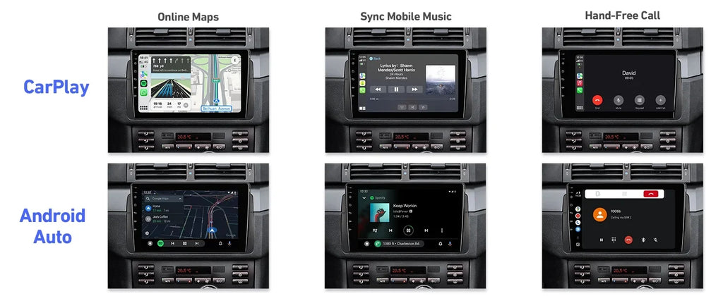 Stylish 6+128G 9-inch Android 12 Double Din Car Stereo for BMW E46/M3/318/320/325/Rover 75/MG ZT Touchscreen Screen QLED Car Radio with Carplay Android Auto SWC Support Backup Camera