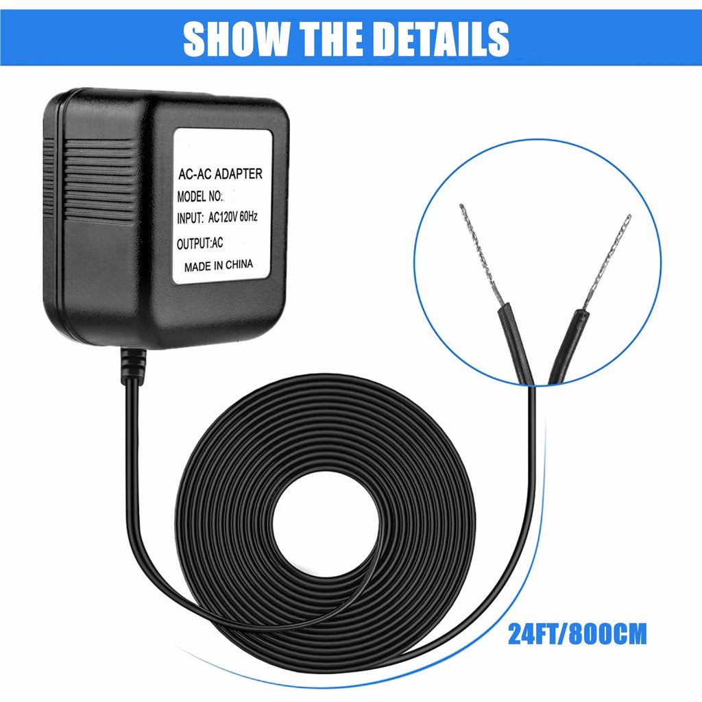 FITE ON Compatible 26ft 24V AC Power Adapter Replacement for Video Doorbell & zmodo Smart Greet Wi-Fi Video Doorbell