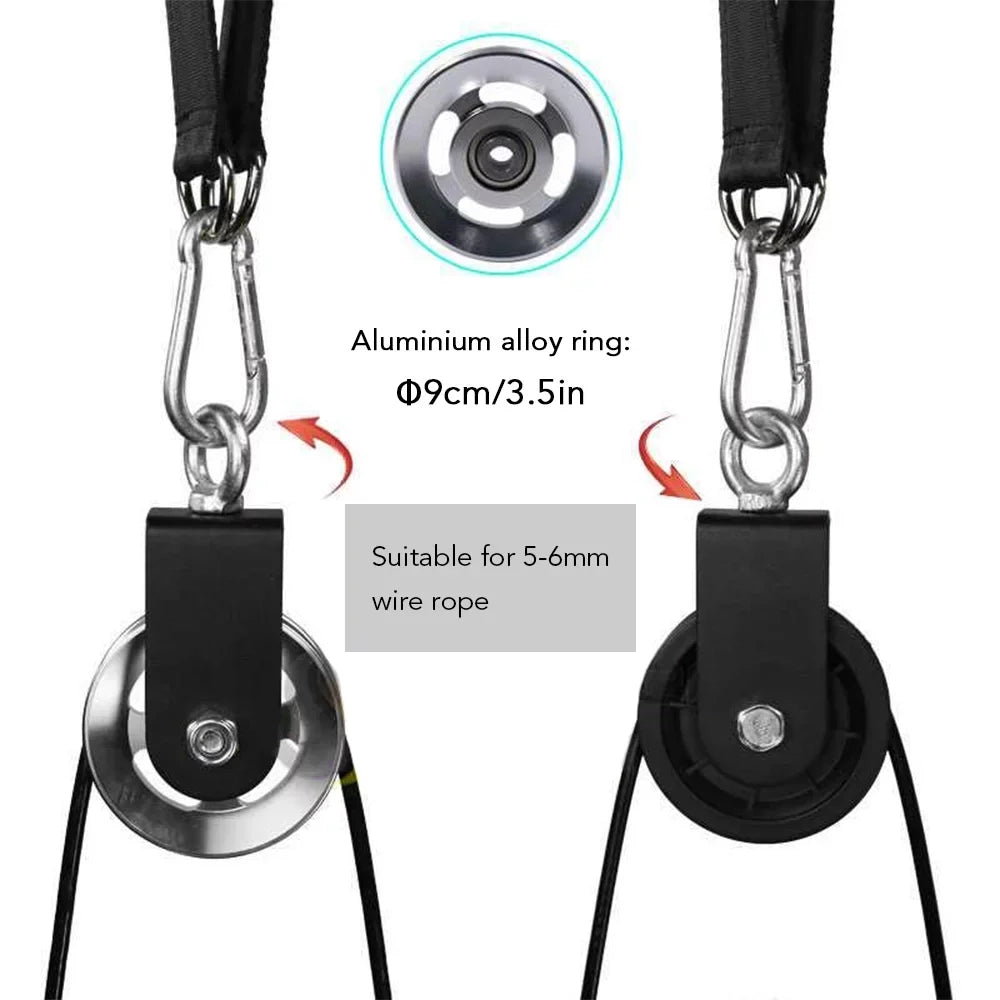 Tomfoto Pulley Cable Machine Attachment System with Upgraded Loading Pin Super-Silent Detachable 360 Degree Rotation Pulley Fitness Arm Biceps Triceps Strength Training Home Gym Workout Equipment - Exclusive Design