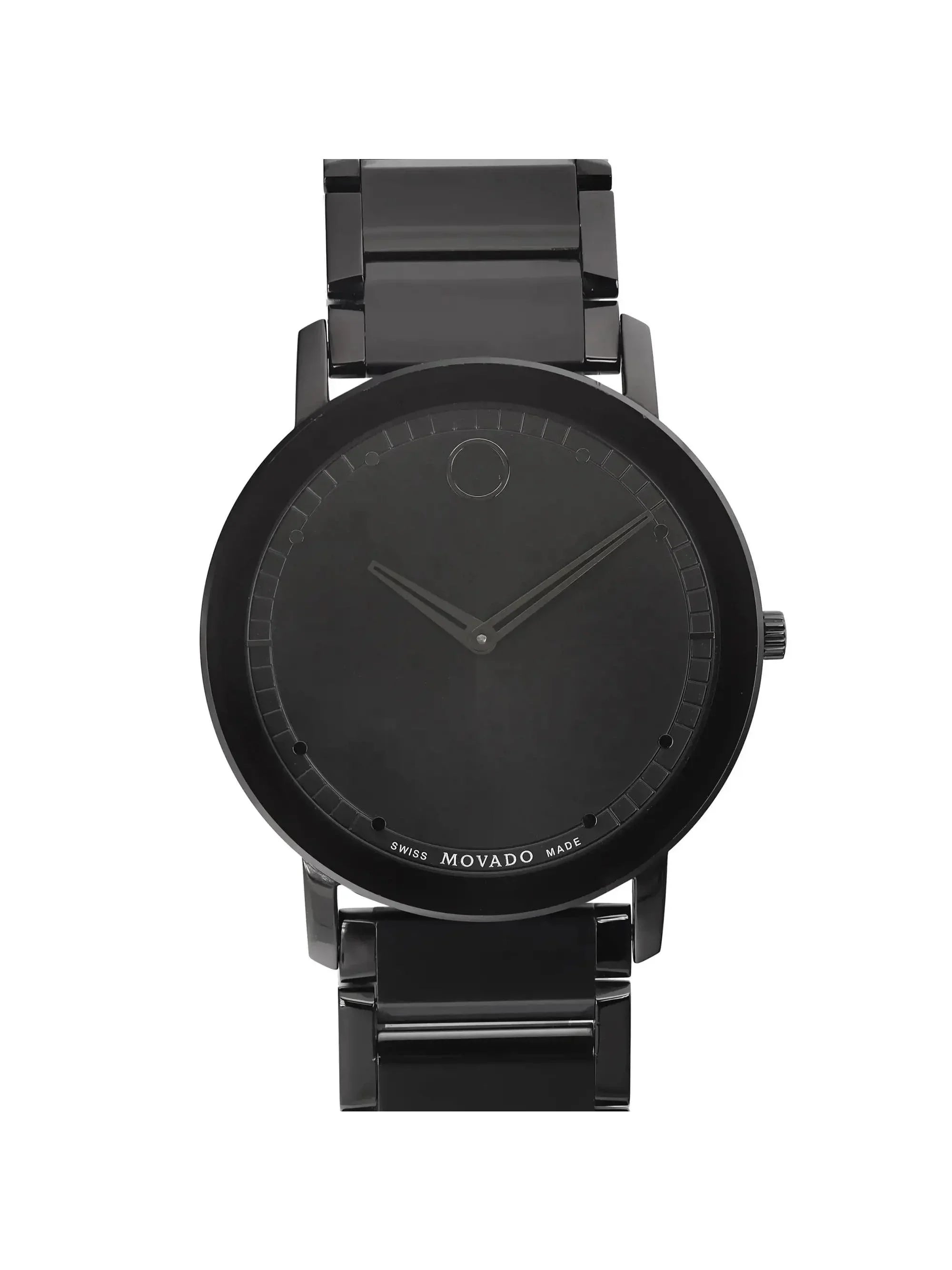 Movado Modern Classic 40mm Steel Black Dial Mens Quartz Watch 0607408