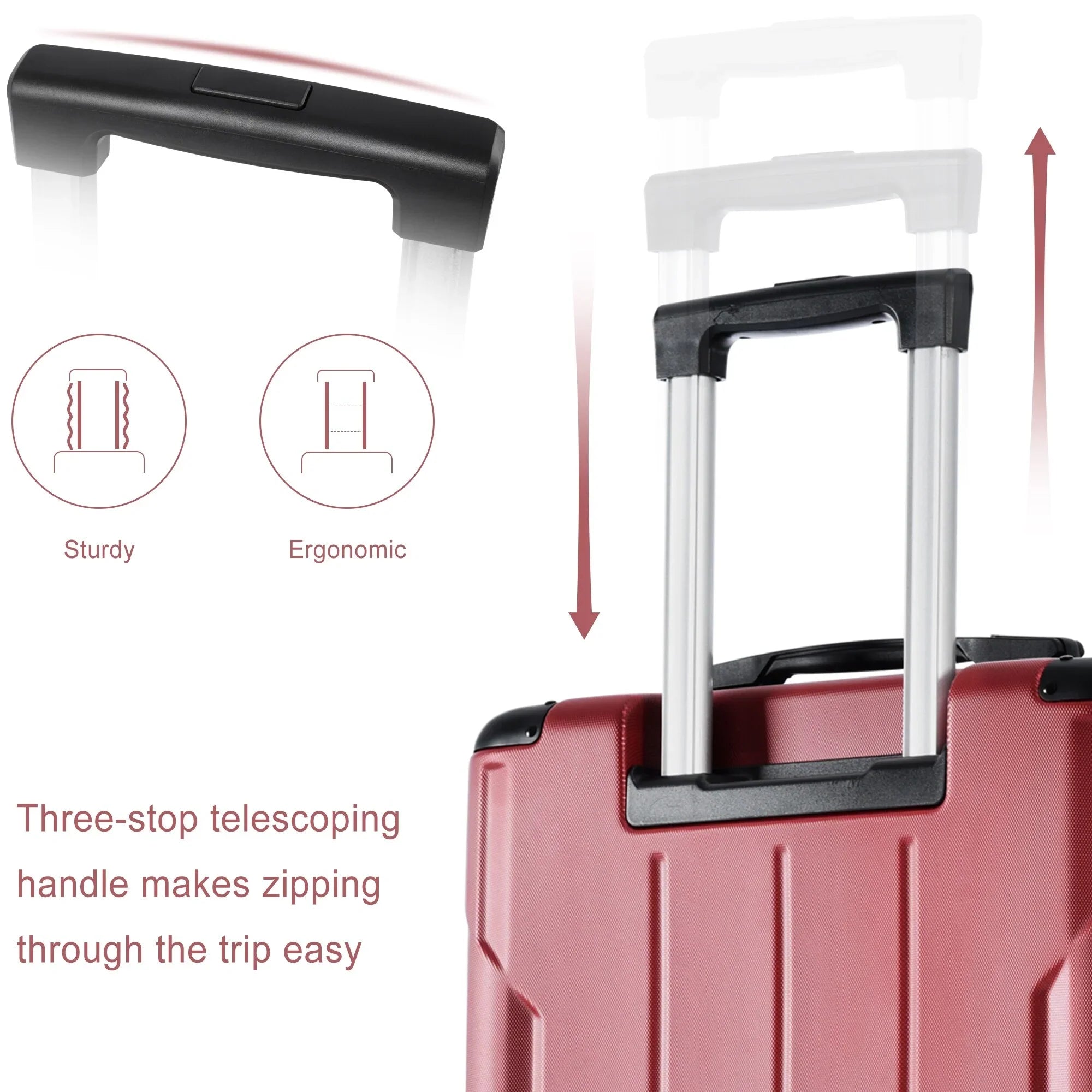 Luggage Suitcase ABS with TSA Lock Spinner and Adjustable Handle Carry on Expansion Hardshell Lightweight 20in, Airline Approved