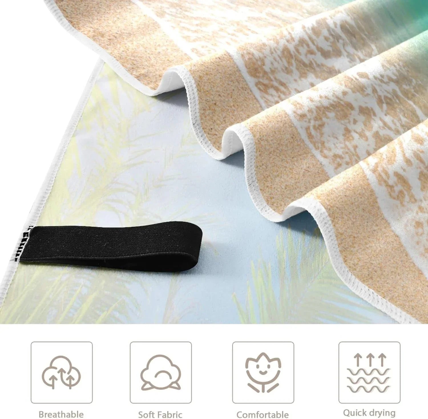 Bestwell Summer Tropical Palm Beach Beach Towel Oversized Towel Blanket, Thin Lampweight Microfiber Sand Free Quick Dry Towel, 30âX60â Multipurpose Pool Bath Yoga Swim Shower Towel