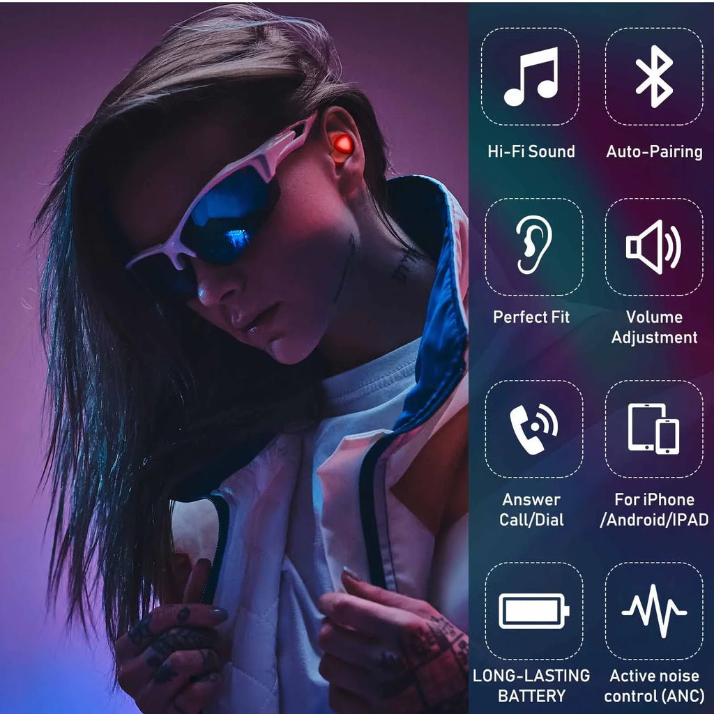 UrbanX Street Buds Plus True Bluetooth Wireless Earbuds For Blackview P6000 With Active Noise Cancelling (Charging Case Included) Red