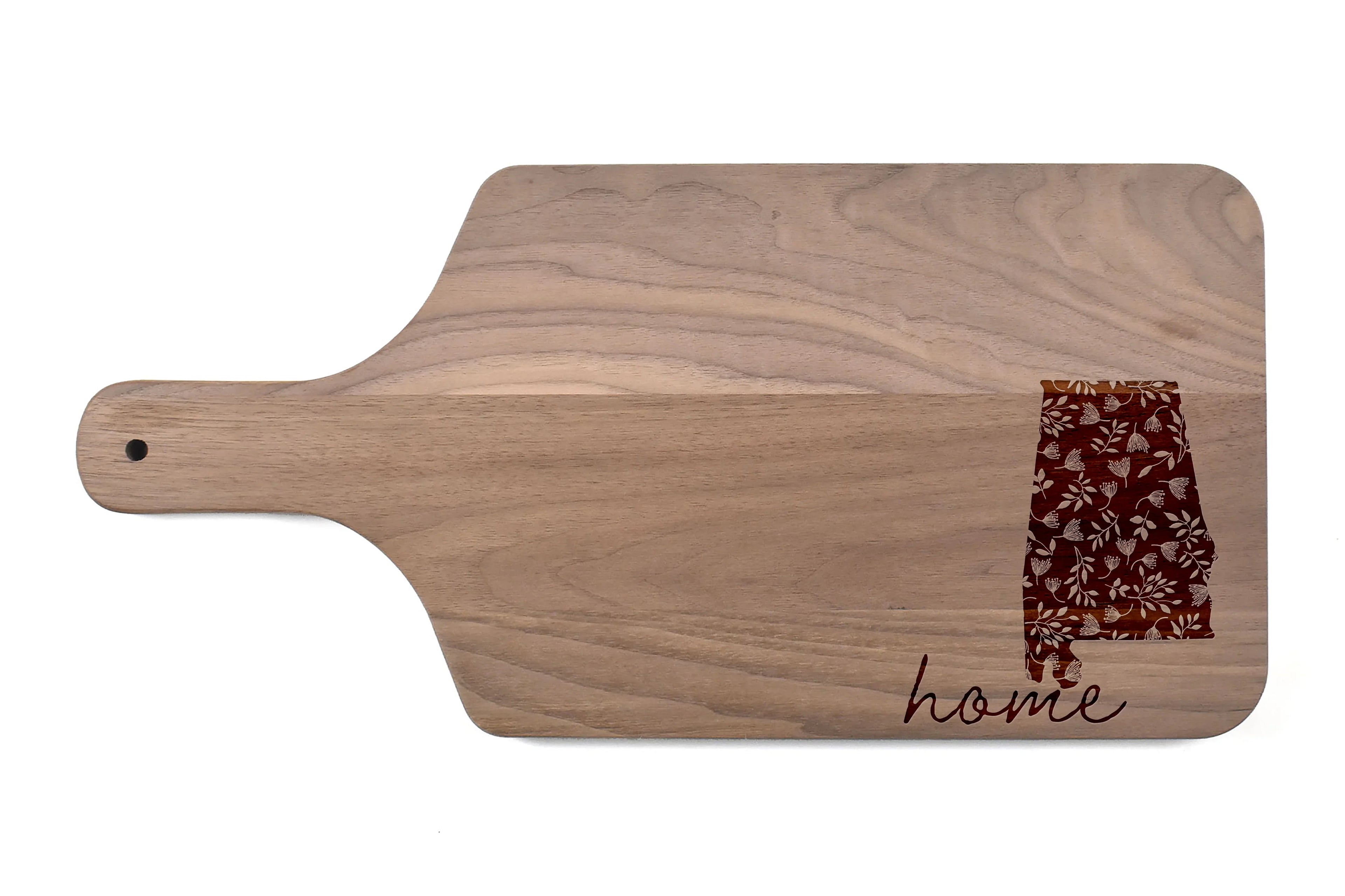 Creative Products Floral Home State - Alabama 17 x 8 Walnut Paddle Cutting Board - Exclusive Design