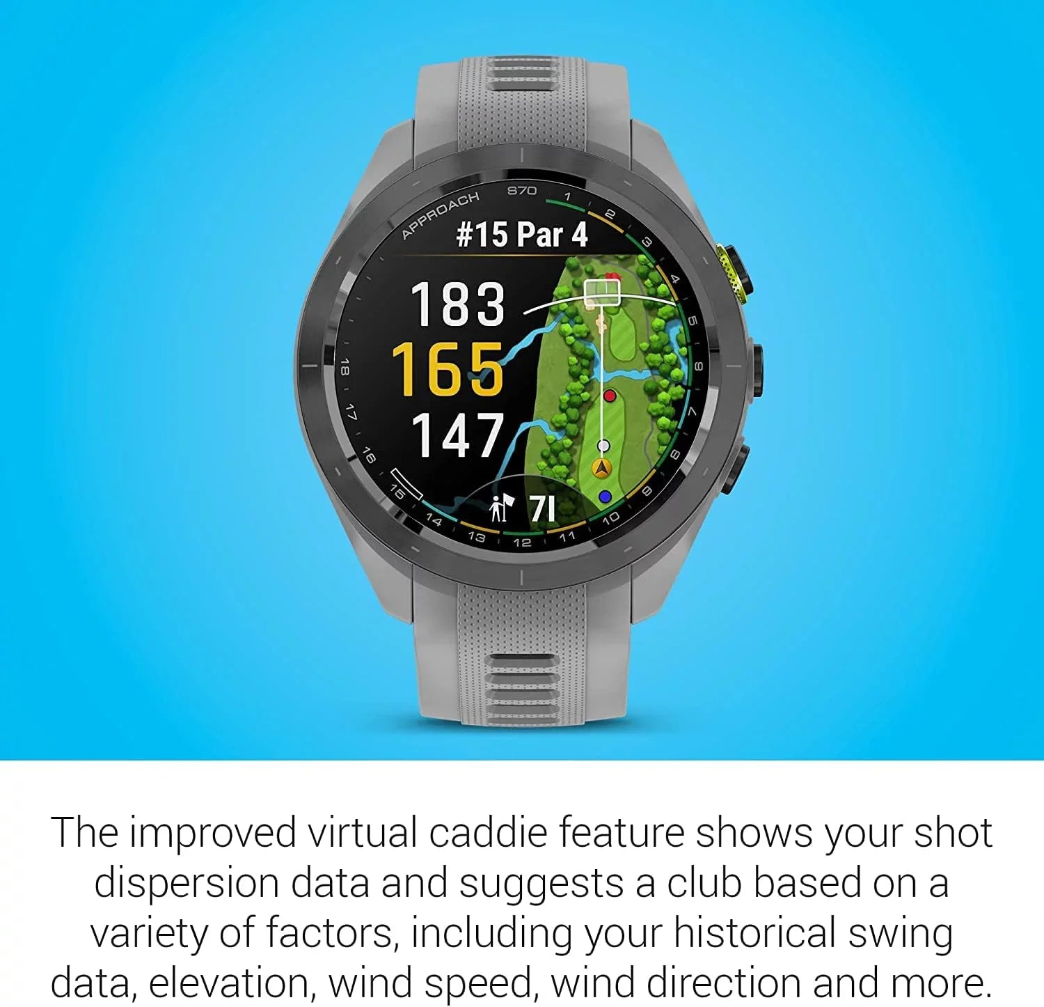 Stylish Garmin Approach S70, Black (47mm) with Accessories
