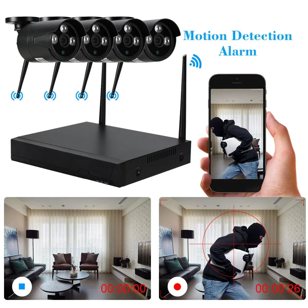 Webcam,Vision Wifi Nvr P2p Ir-cut Vision Webcam Wifi 4ch 1080p Wifi Ip Waterproof Ip Camera Kit With 4pcs 1080p Wifi 1080p Wifi 4pcs 1.0mp Support P2p Wifi Waterproof - Exclusive Design