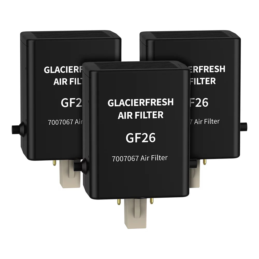 GLACIER FRESH Air Filter Replacement for Refrigerator 7007076 Air Filter, 3 Pack - Exclusive Design