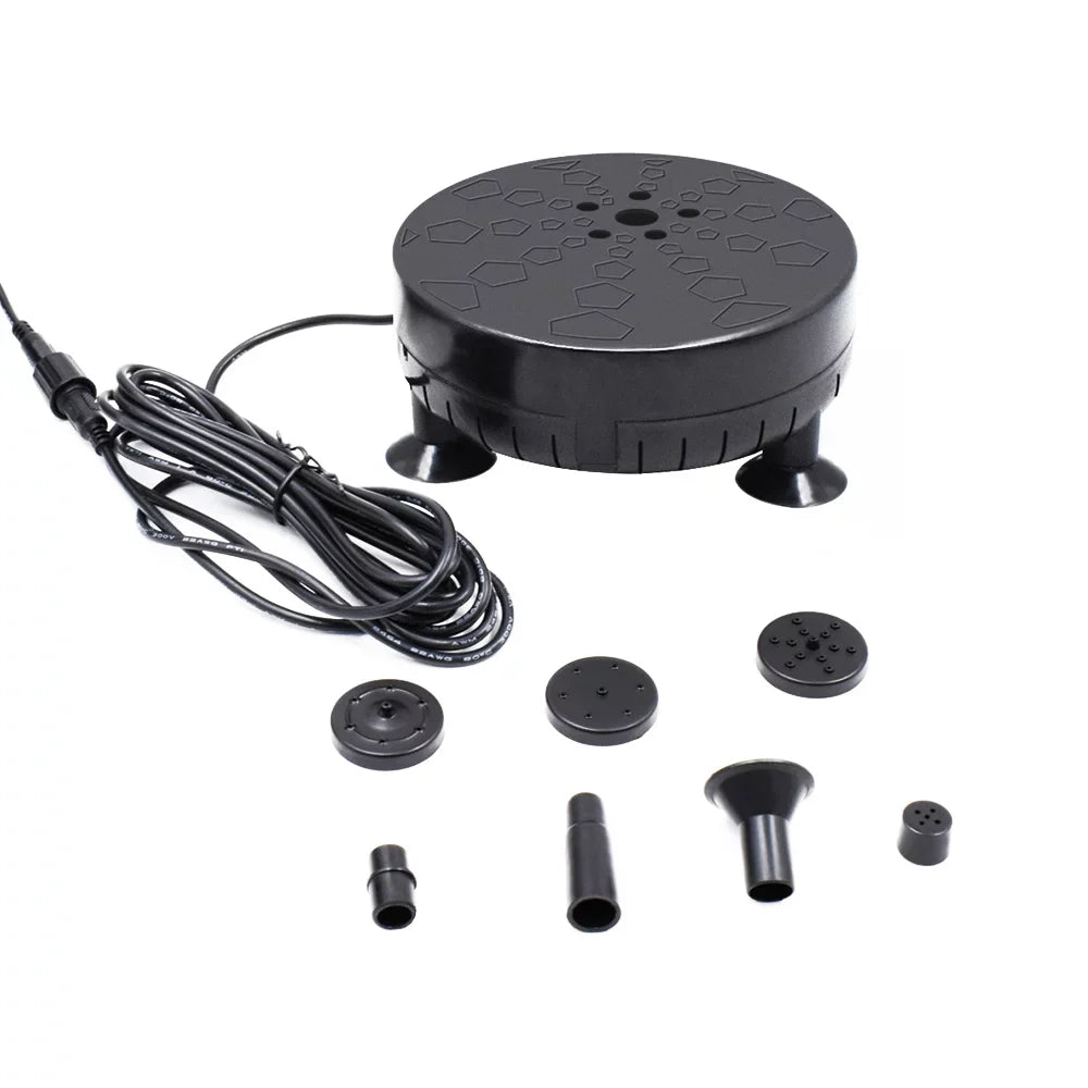 Htovila Solar Fountain Pump for Birdbath 3.5W Solar Powered Brushless Submersible Water Pump Built-in Battery LED for Patio Garden Pond Pool - Exclusive Design