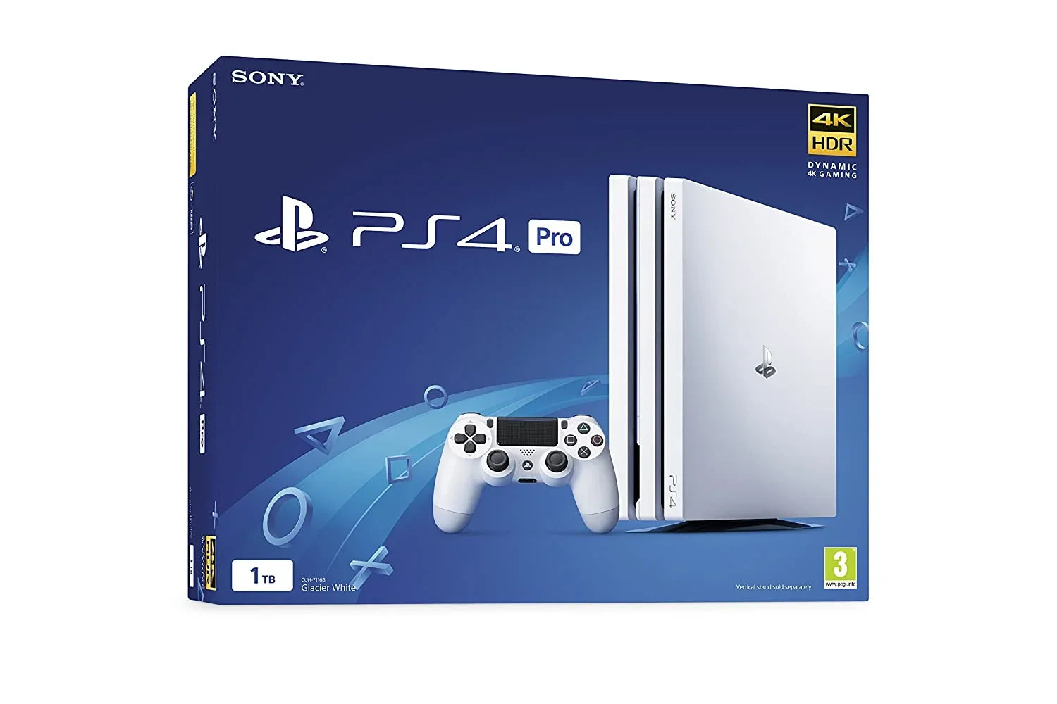 Sony PlayStation 4 Pro 1TB Only White Gaming Console with HDMI Cable BOLT AXTION Bundle Like New - Exclusive Design