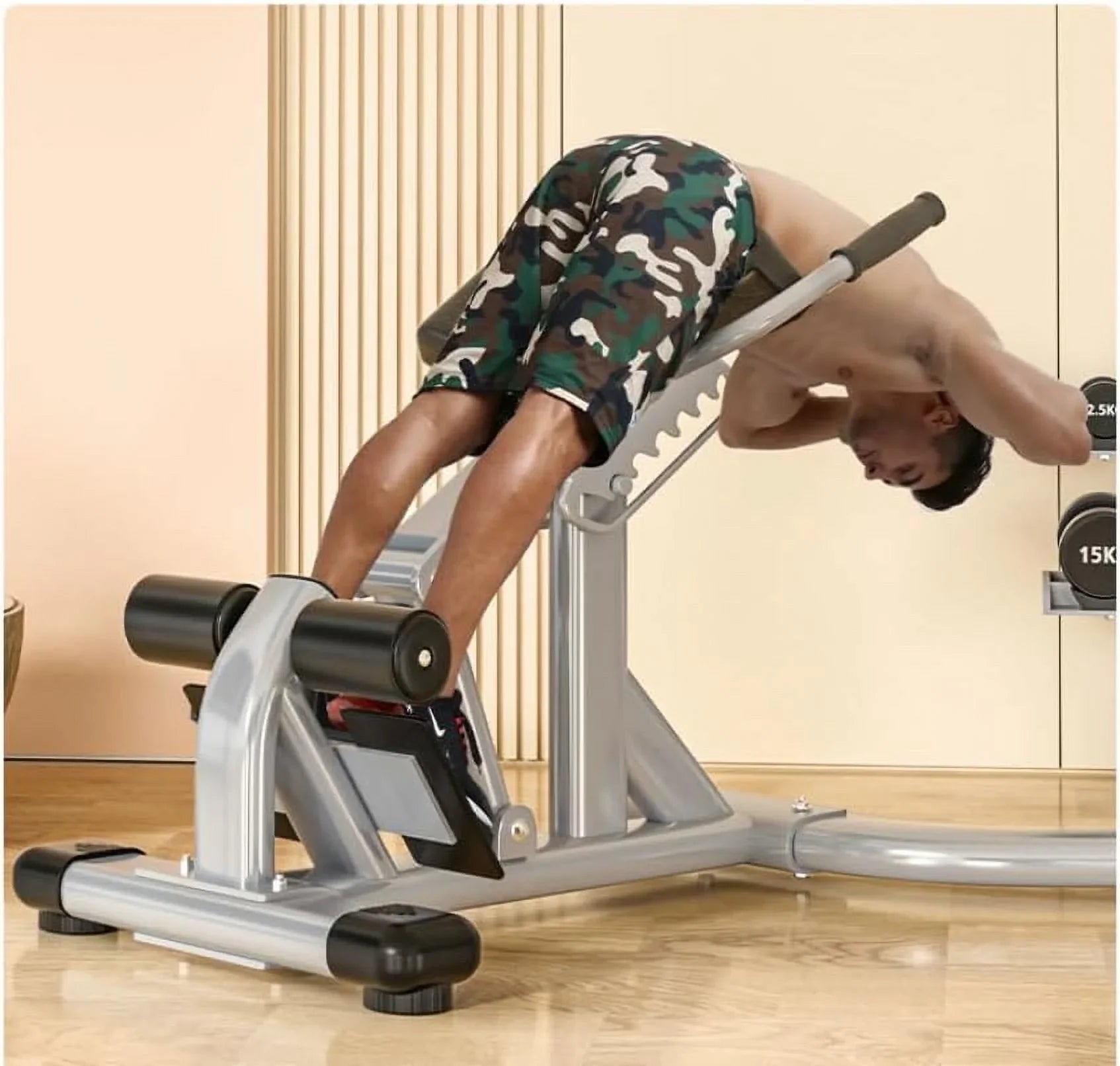 Commercial Roman Chair: Hyperextension Bench for Waist, Back, and Abdominal Muscle Training with 300 kg Weight Capacity - Exclusive Design