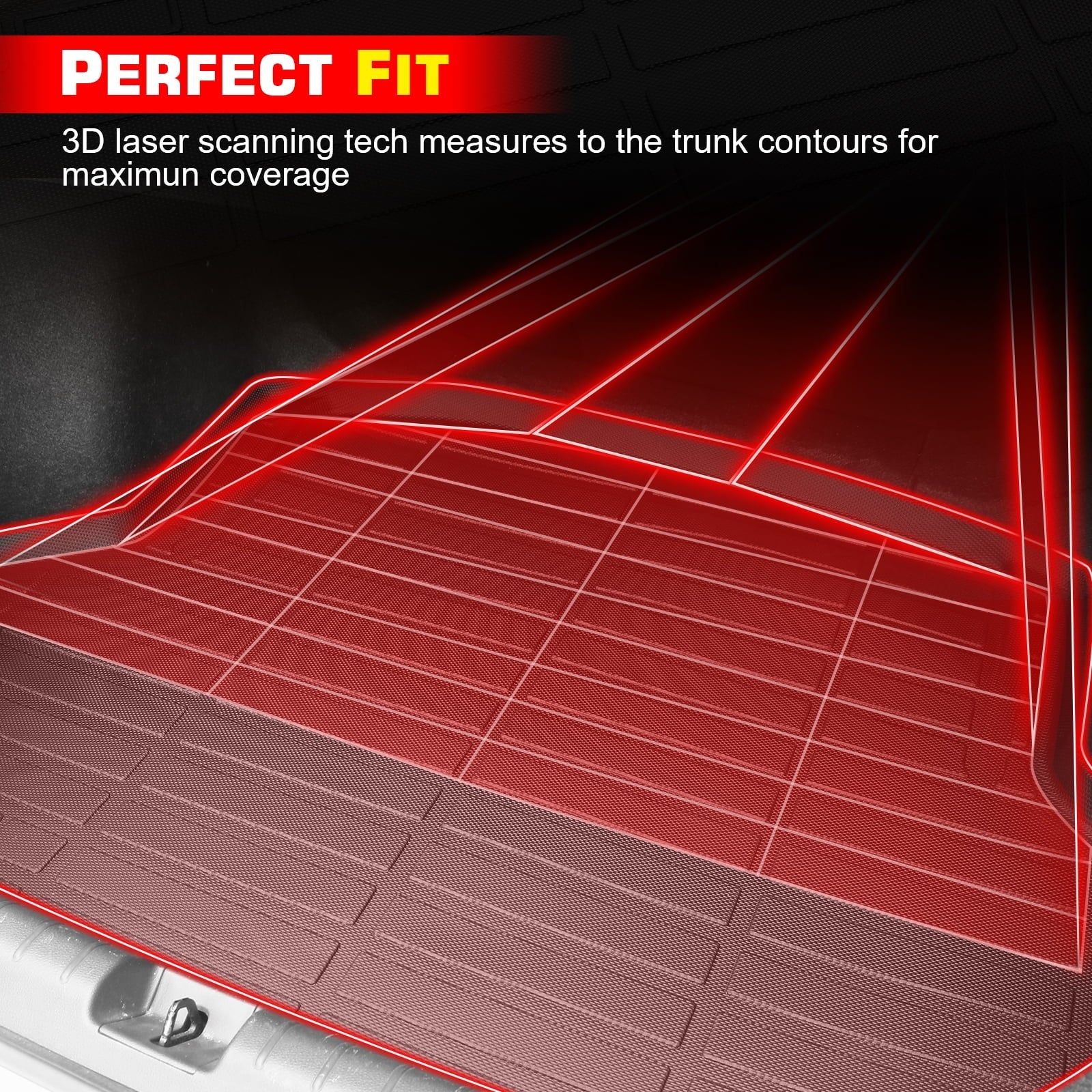 Ikon Motorsports Trunk Mat Compatible With 2023 Honda CR-V, Black 3D Molded Car Rear Carpets Liner Protection TPE Thermo Plastic Elastomer All Weather Boot Tray Cover Protector Pad