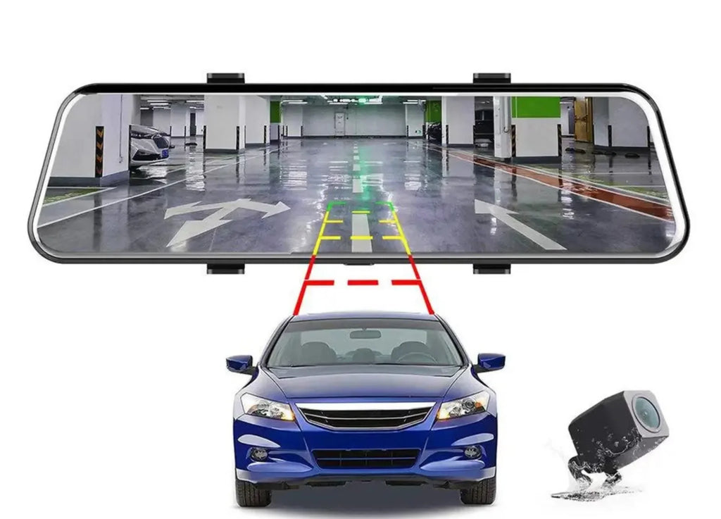 Stylish 10-inch Touch Mirror Car Camera Dashcam, 1080P FHD Full Touch Screen Front and Rear View, Super Night Vision Parking Assistance, Camera for Cars Loop Recording Streaming Media 170Â°Wide Angle