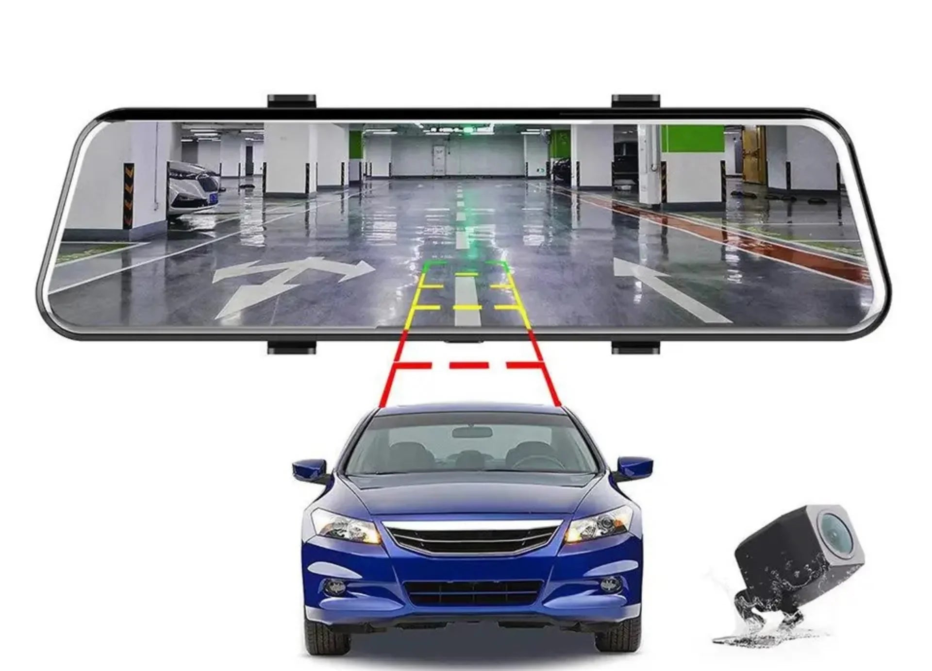 Stylish 10-inch Touch Mirror Car Camera Dashcam, 1080P FHD Full Touch Screen Front and Rear View, Super Night Vision Parking Assistance, Camera for Cars Loop Recording Streaming Media 170Â°Wide Angle